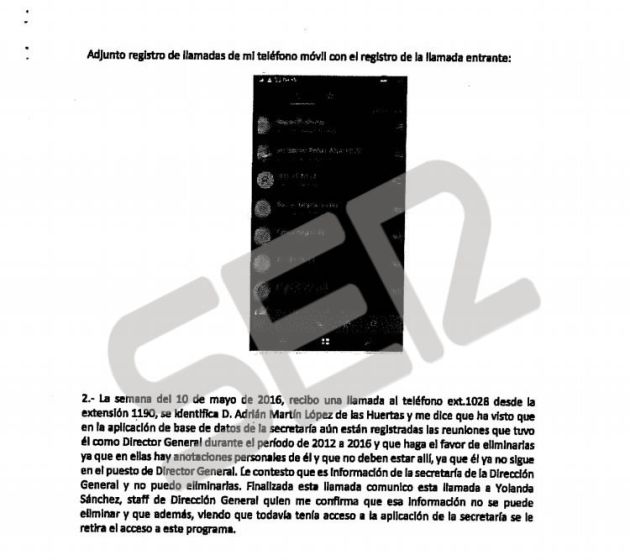 Segunda página de la denuncia para eliminar reuniones de la base de datos Segunda página de la denuncia para eliminar reuniones de la base de datos