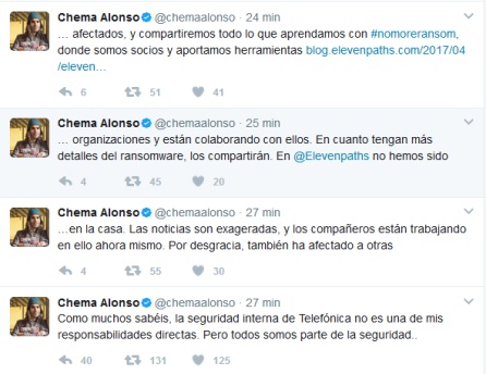 Perfil de Twitter de Chema Alonso, jefe de seguridad informática de Telefónica Perfil de Twitter de Chema Alonso, jefe de seguridad informática de Telefónica