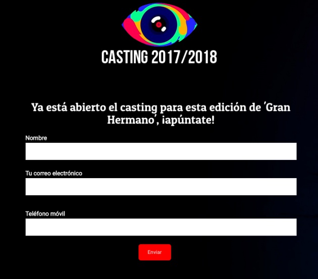 Formulario para el casting falso de 'GH 18' Formulario para el casting falso de 'GH 18'