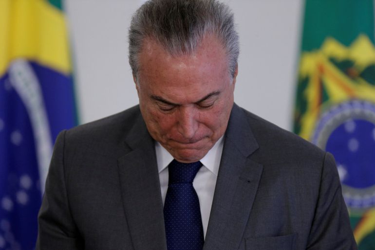 El presidente de Brasil, Michel Temer, durante un acto en Brasilia El presidente de Brasil, Michel Temer, durante un acto en Brasilia