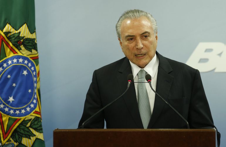 El presidente de Brasil, Michel Temer El presidente de Brasil, Michel Temer