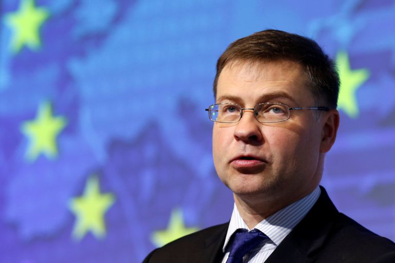 El vicepresidente de la Comisión Europea, Valdis Dombrovskis El vicepresidente de la Comisión Europea, Valdis Dombrovskis