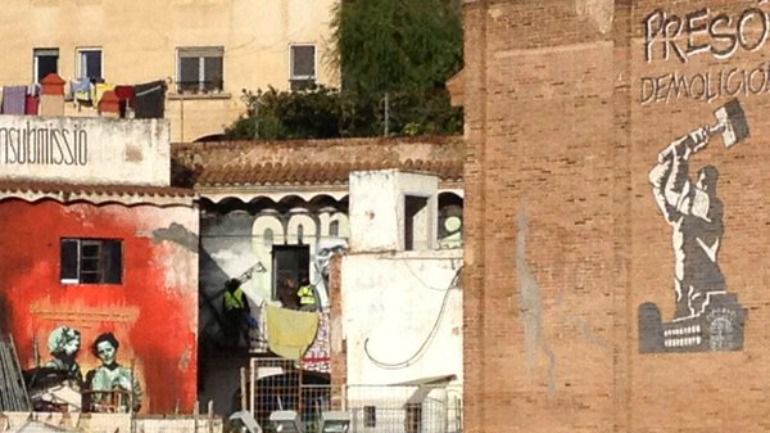 La 'Kasa de la Muntanya' de Barcelona durante la primera fase de la 'operación Pandora' en 2014 La 'Kasa de la Muntanya' de Barcelona durante la primera fase de la 'operación Pandora' en 2014