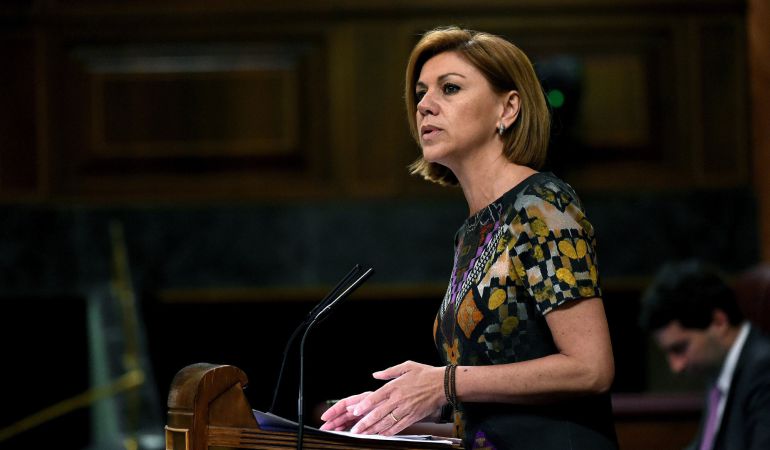 La ministra de Defensa, María Dolores de Cospedal, en el Congreso de los Diputados. La ministra de Defensa, María Dolores de Cospedal, en el Congreso de los Diputados.