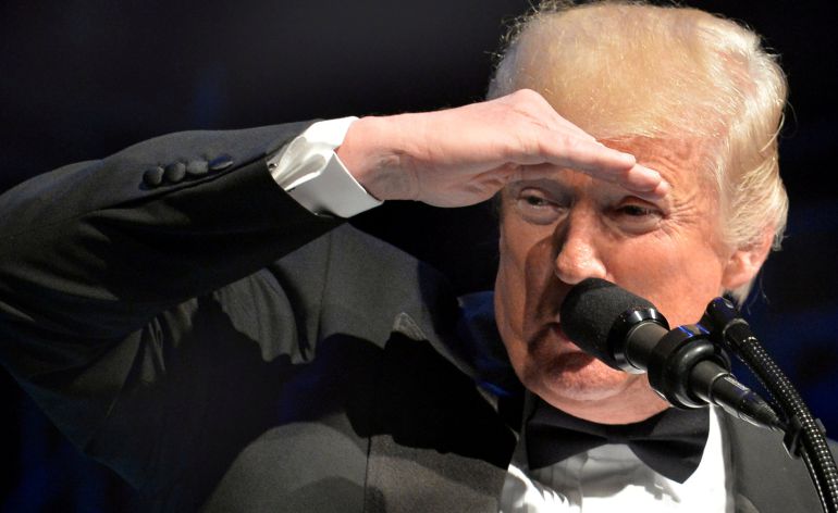 Donald Trump en una gala benéfica en el teatro Ford en Washington este domingo Donald Trump en una gala benéfica en el teatro Ford en Washington este domingo