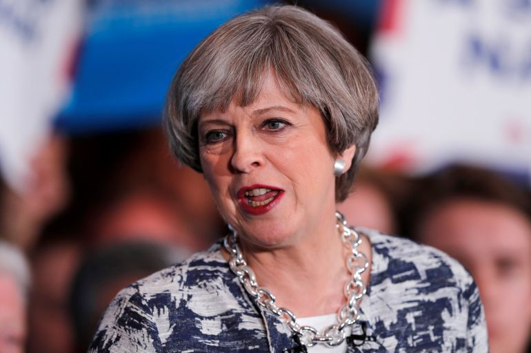 Theresa May durante un acto de campaña Theresa May durante un acto de campaña