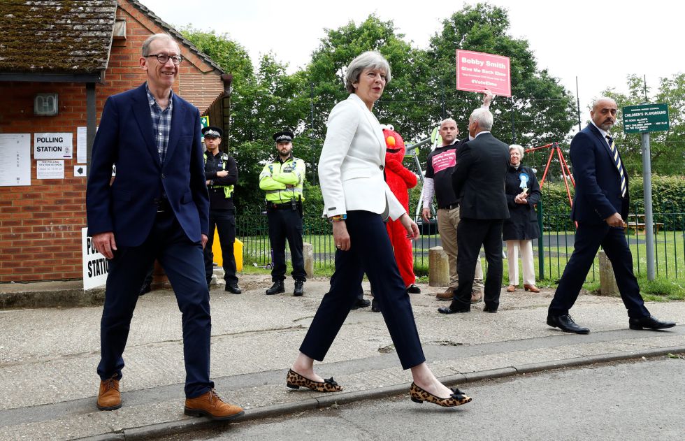 Primera Ministra Theresa May y su marido Philip en el día de las elecciones generales de Reino Unido 2017. Primera Ministra Theresa May y su marido Philip en el día de las elecciones generales de Reino Unido 2017.