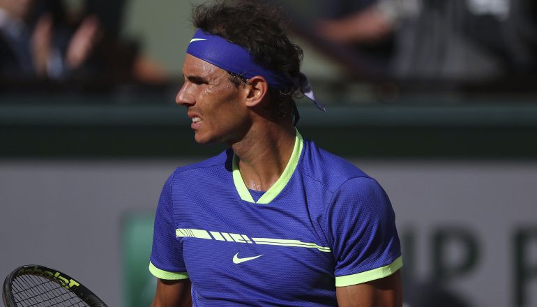 Rafa Nadal celebra un punto ante Dominic Thiem Rafa Nadal celebra un punto ante Dominic Thiem