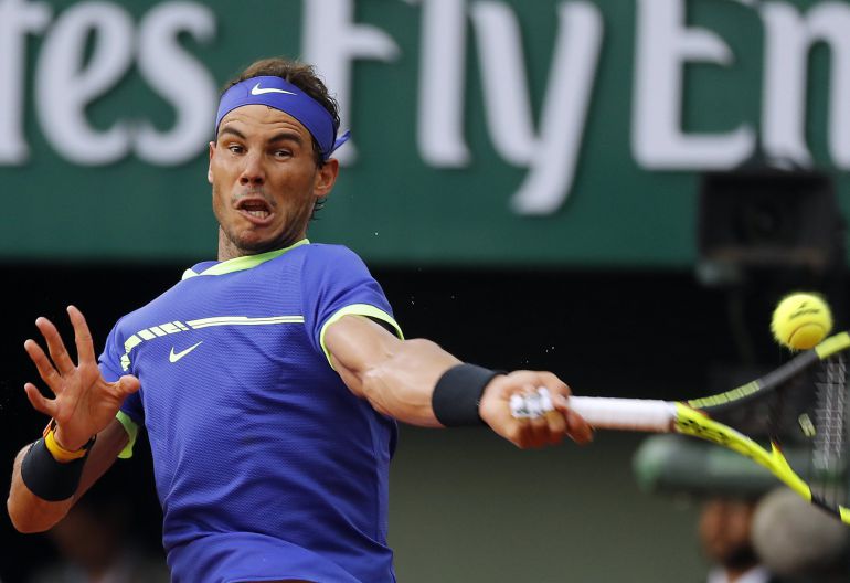 Rafa Nadal durante el presente Roland Garros Rafa Nadal durante el presente Roland Garros