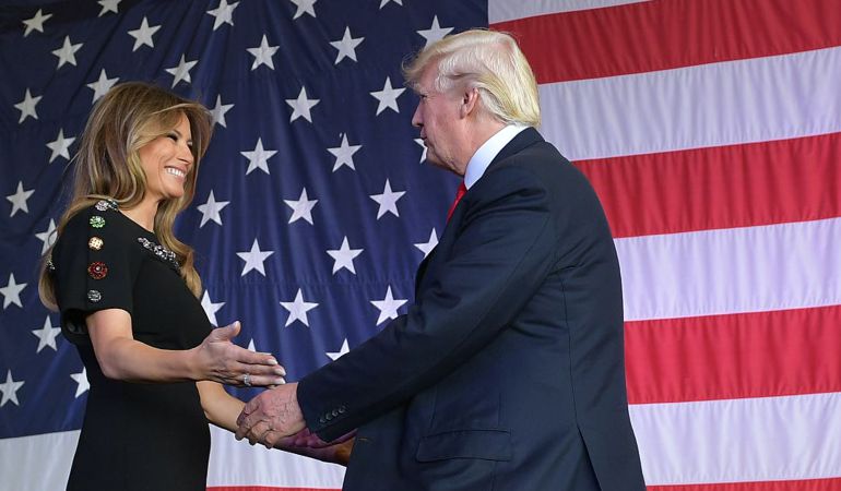 El presidente de los Estados Unidos junto a su mujer, Melania Trump. El presidente de los Estados Unidos junto a su mujer, Melania Trump.