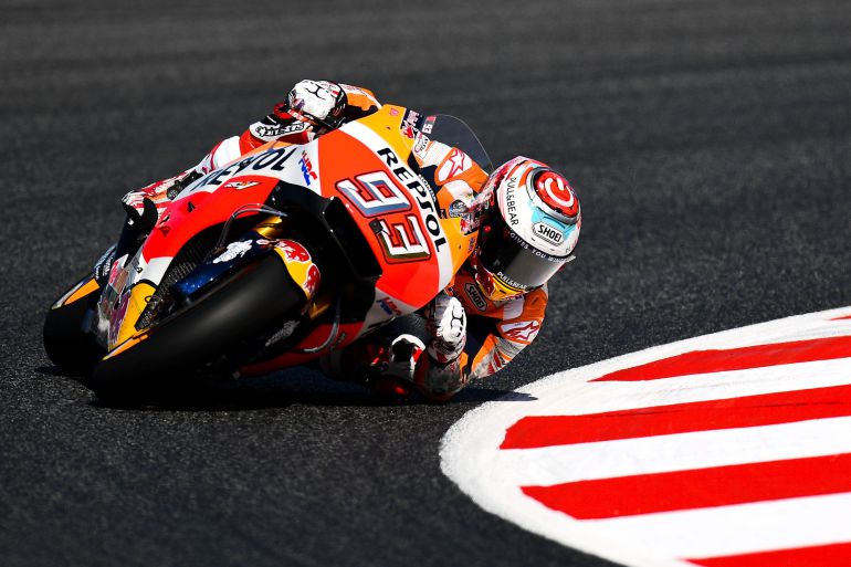 Marc Márquez durante los libres de Cataluña Marc Márquez durante los libres de Cataluña