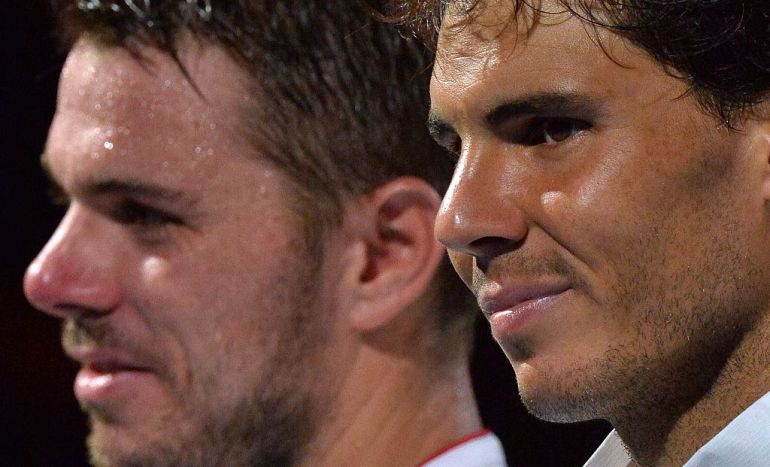 Nadal y Wawrinka, en la recogida de trofeos de la Open de Australia 2014 Nadal y Wawrinka, en la recogida de trofeos de la Open de Australia 2014