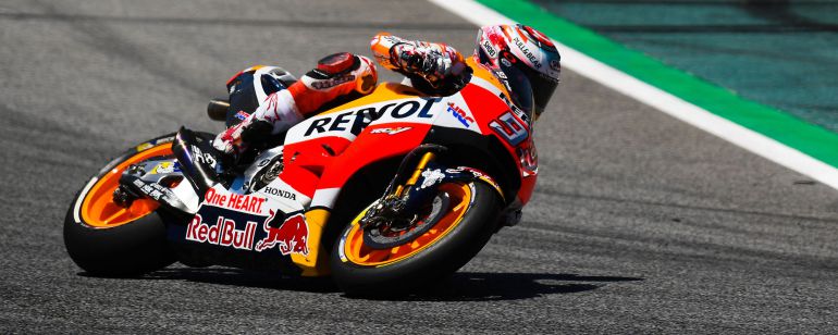 Pedrosa, girando con su moto en el Circuito de Montmeló Pedrosa, girando con su moto en el Circuito de Montmeló