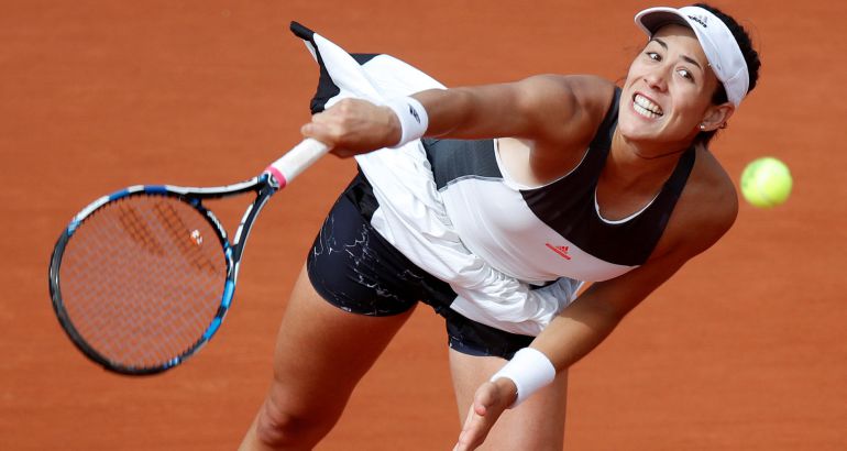 Garbine Muguruza, en su eliminatoria ante Kristina Mladenovic. Garbine Muguruza, en su eliminatoria ante Kristina Mladenovic.