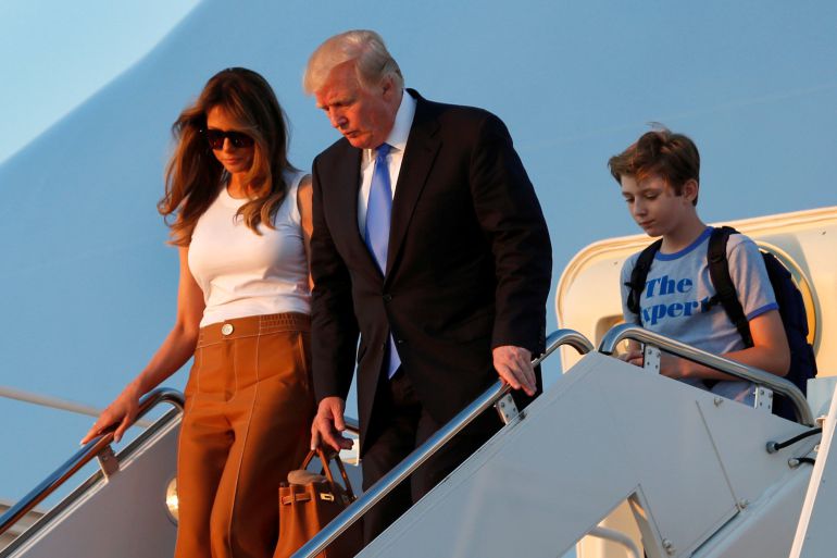 Donald Trump con Melania y el hijo de ambos, Barron. Donald Trump con Melania y el hijo de ambos, Barron.