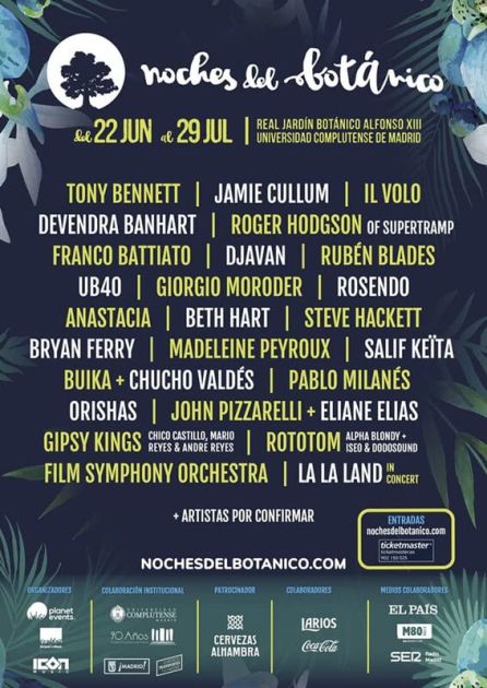 Cartel Festival Noches del Botánico 2017. Cartel Festival Noches del Botánico 2017.