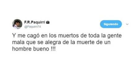 Tuit de Fran Rivera. Tuit de Fran Rivera.