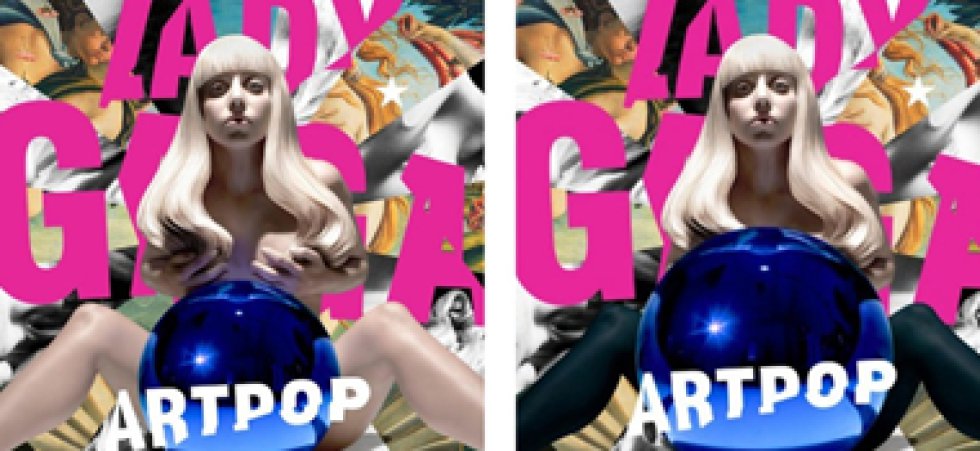 A Lady Gaga en 'Art pop' le añadieron unas medias negras e hicieron más grande la pelota. A Lady Gaga en 'Art pop' le añadieron unas medias negras e hicieron más grande la pelota.