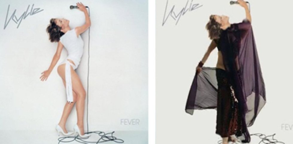 Y por último, estaba el caso de Kylie Minogue y su Fever. Allí la imagen de la cantante sufrió un retoque muy absurdo, dejando su cuello girado en una posición poco compatible. Y por último, estaba el caso de Kylie Minogue y su Fever. Allí la imagen de la cantante sufrió un retoque muy absurdo, dejando su cuello girado en una posición poco compatible.