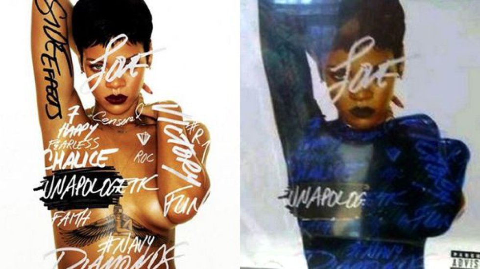 Otra de las polémicas portadas de Rihanna en la que se tapó su cuerpo desnudo. Otra de las polémicas portadas de Rihanna en la que se tapó su cuerpo desnudo.