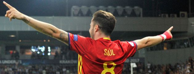 Saúl celebra otro gol Saúl celebra otro gol