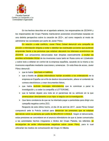 Extracto de la querella de la Fiscalía Extracto de la querella de la Fiscalía