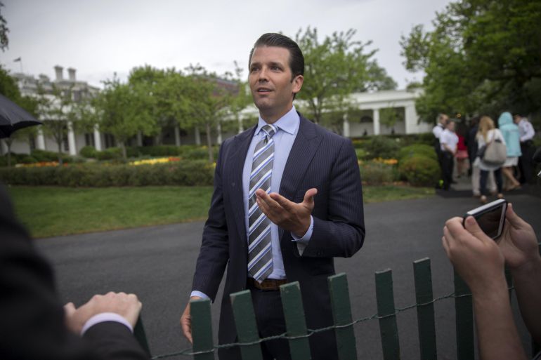 Fotografía de archivo tomada el 17 de abril de 2017 que muestra a Donald Trump Jr., hijo del presidente de Estados Unidos, Donald Trump, en Washington (Estados Unidos) Fotografía de archivo tomada el 17 de abril de 2017 que muestra a Donald Trump Jr., hijo del presidente de Estados Unidos, Donald Trump, en Washington (Estados Unidos)