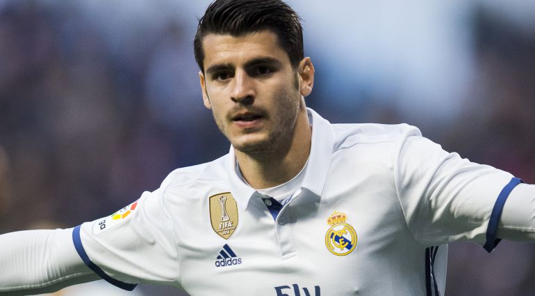 Morata celebra un gol con el Madrid Morata celebra un gol con el Madrid