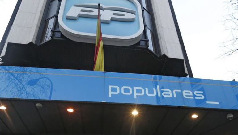 Imagen de la fachada de la sede del PP. Imagen de la fachada de la sede del PP.