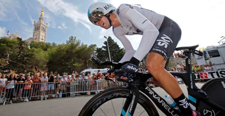 Mikel Landa, durante la contrarreloj decisiva del Tour Mikel Landa, durante la contrarreloj decisiva del Tour