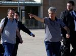 REFILE - QUALITY REPEAT Spanish soccer federation suspended boss Angel Maria Villar points out next to his son Gorka as they leave the Soto del Real penintentiary, near Madrid, Spain, August 1, 2017. REUTERS/Sergio Perez