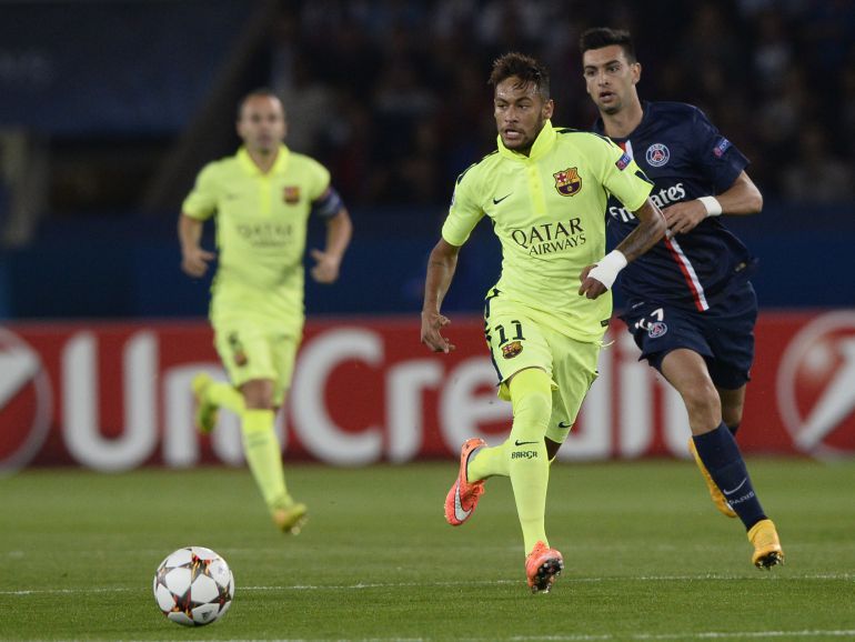Neymar y Pastore, durante el partido PSG-Barcelona de Champions de la pasada temporada Neymar y Pastore, durante el partido PSG-Barcelona de Champions de la pasada temporada
