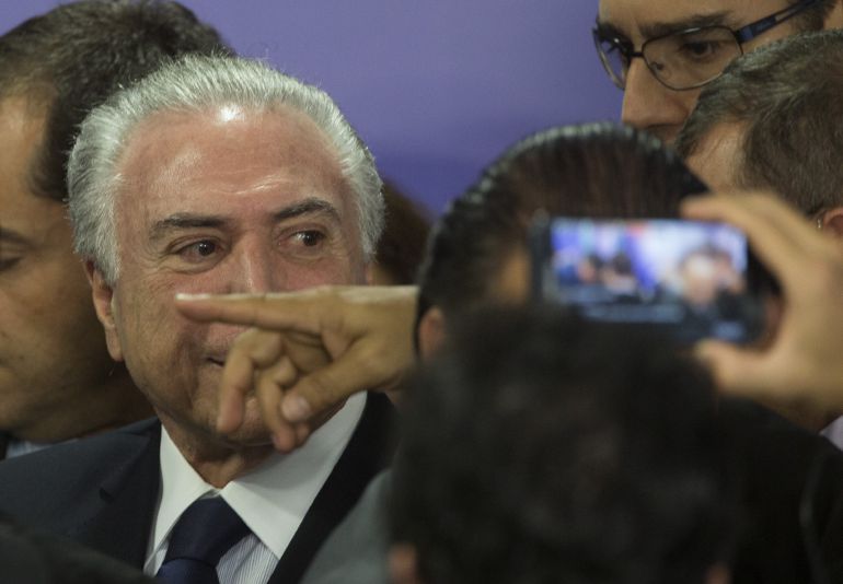 El presidente de Brasil, Michel Temer, durante un acto El presidente de Brasil, Michel Temer, durante un acto