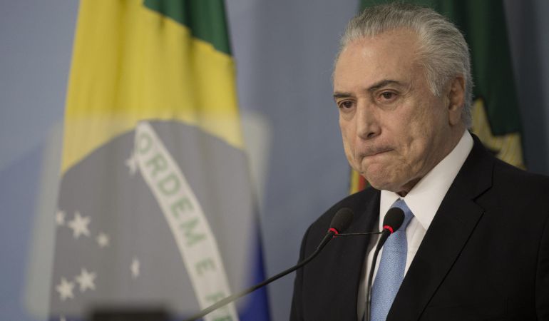 El presidente de Brasil, Michel Temer, habla sobre el archivo del proceso de corrupción que tramitaba en la Cámara de los Diputados. El presidente de Brasil, Michel Temer, habla sobre el archivo del proceso de corrupción que tramitaba en la Cámara de los Diputados.