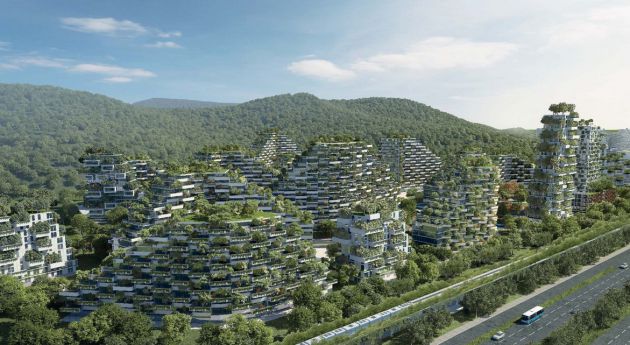 Las fachadas de los edificios estarán llenas de vegetación. Las fachadas de los edificios estarán llenas de vegetación.