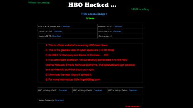 Así es Winter Leak, la página que han creado los hackers de HBO Así es Winter Leak, la página que han creado los hackers de HBO