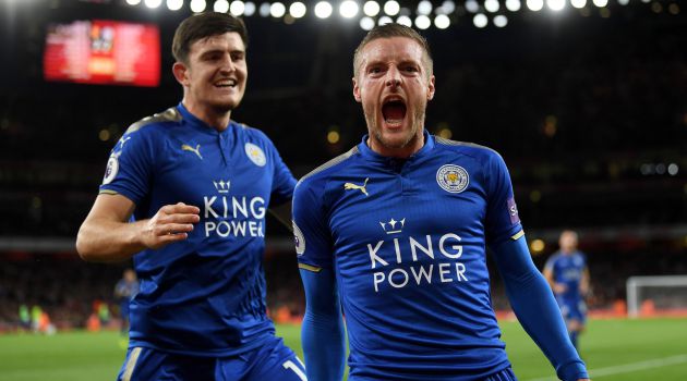 Jamie Vardy celebra su segundo tanto en el Emirates Jamie Vardy celebra su segundo tanto en el Emirates