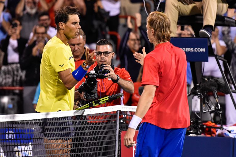 Rafa Nadal durante su último partido en el Masters de Canadá. Rafa Nadal durante su último partido en el Masters de Canadá.