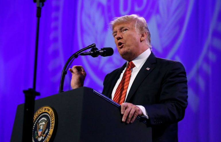 El presidente de los EEUU, Donald Trump, durante su discurso ante la National Convention of the American Legion El presidente de los EEUU, Donald Trump, durante su discurso ante la National Convention of the American Legion