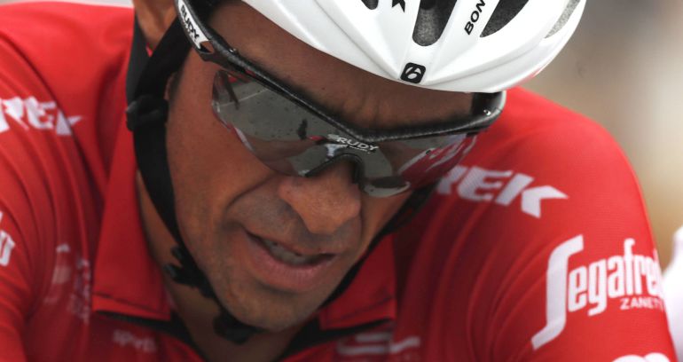 Contador, en un instante de la novena etapa de La Vuelta Contador, en un instante de la novena etapa de La Vuelta
