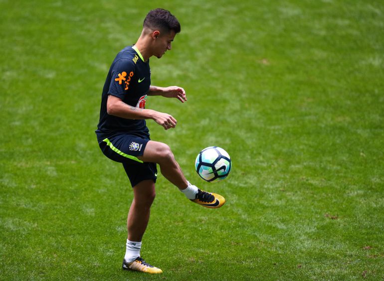 Philippe Coutinho con la selección brasileña. Philippe Coutinho con la selección brasileña.