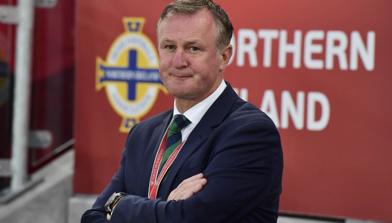 El seleccionador de Irlanda del Norte Michael O'Neill. El seleccionador de Irlanda del Norte Michael O'Neill.