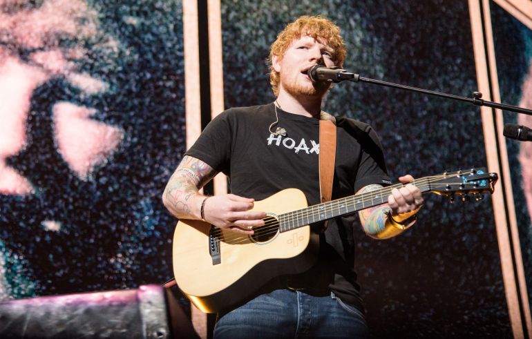 Ed Sheeran durante un concierto en Washington. Ed Sheeran durante un concierto en Washington.