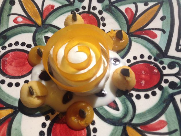 Furniyya de calabaza con helado de vinagre. Furniyya de calabaza con helado de vinagre.