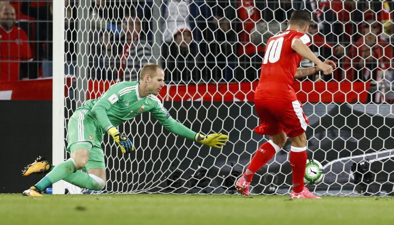 Xhaka marca a puerta vacía el primer gol de Suiza ante Hungría Xhaka marca a puerta vacía el primer gol de Suiza ante Hungría
