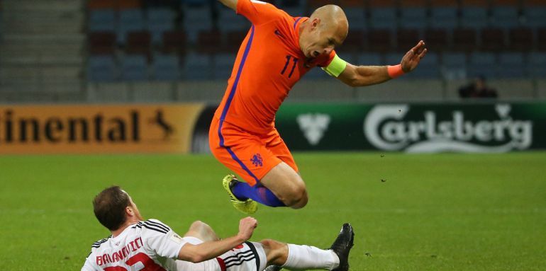 Arjen Robben, durante el encuentro ante Bielorrusia de este sábado Arjen Robben, durante el encuentro ante Bielorrusia de este sábado