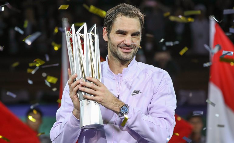 Roger Federer celebra su título en Shangái Roger Federer celebra su título en Shangái