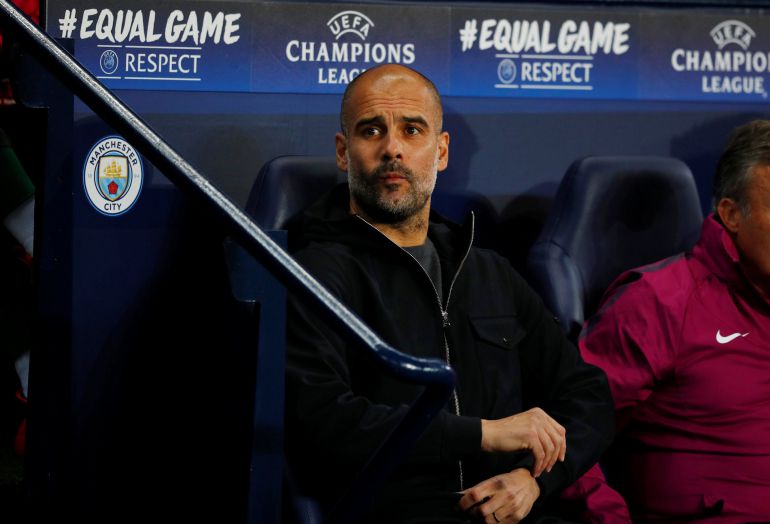 Guardiola, en el banquillo del Etihad Stadium Guardiola, en el banquillo del Etihad Stadium