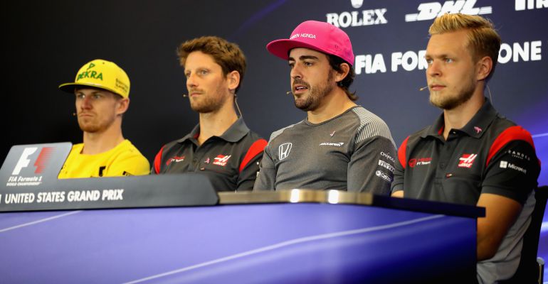 Fernando Alonso, durante la rueda de prensa previa al Gran Premio de Estados Unidos Fernando Alonso, durante la rueda de prensa previa al Gran Premio de Estados Unidos