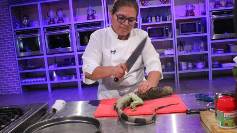 Cocinando iguanas en televisión... Cocinando iguanas en televisión...